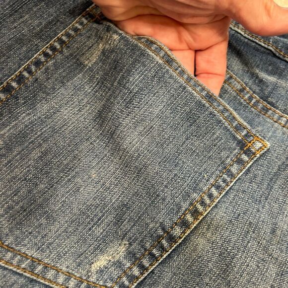 Croft & Barrow Blue Boyfriend Jeans with Distressed Details size 12 stretchy - Picture 8 of 10